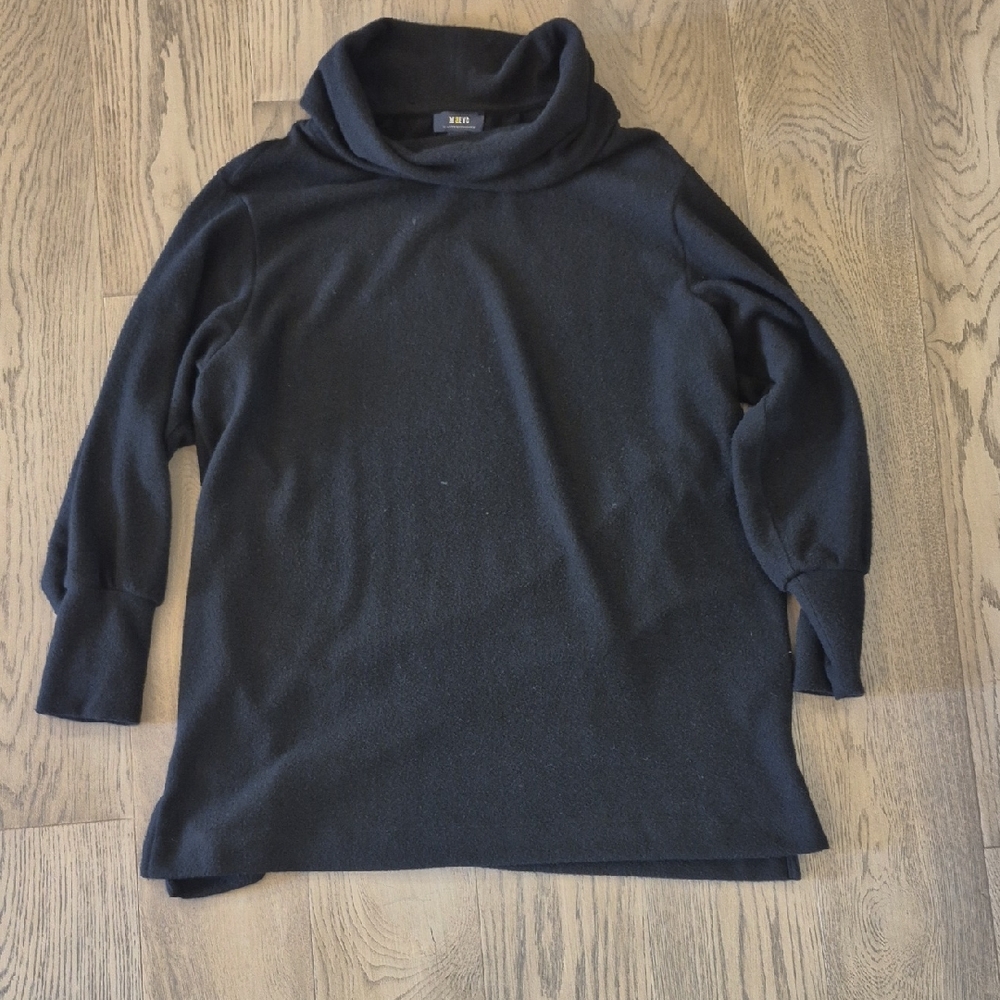 Anthropologie Navy Cowl Neck Sweater Top